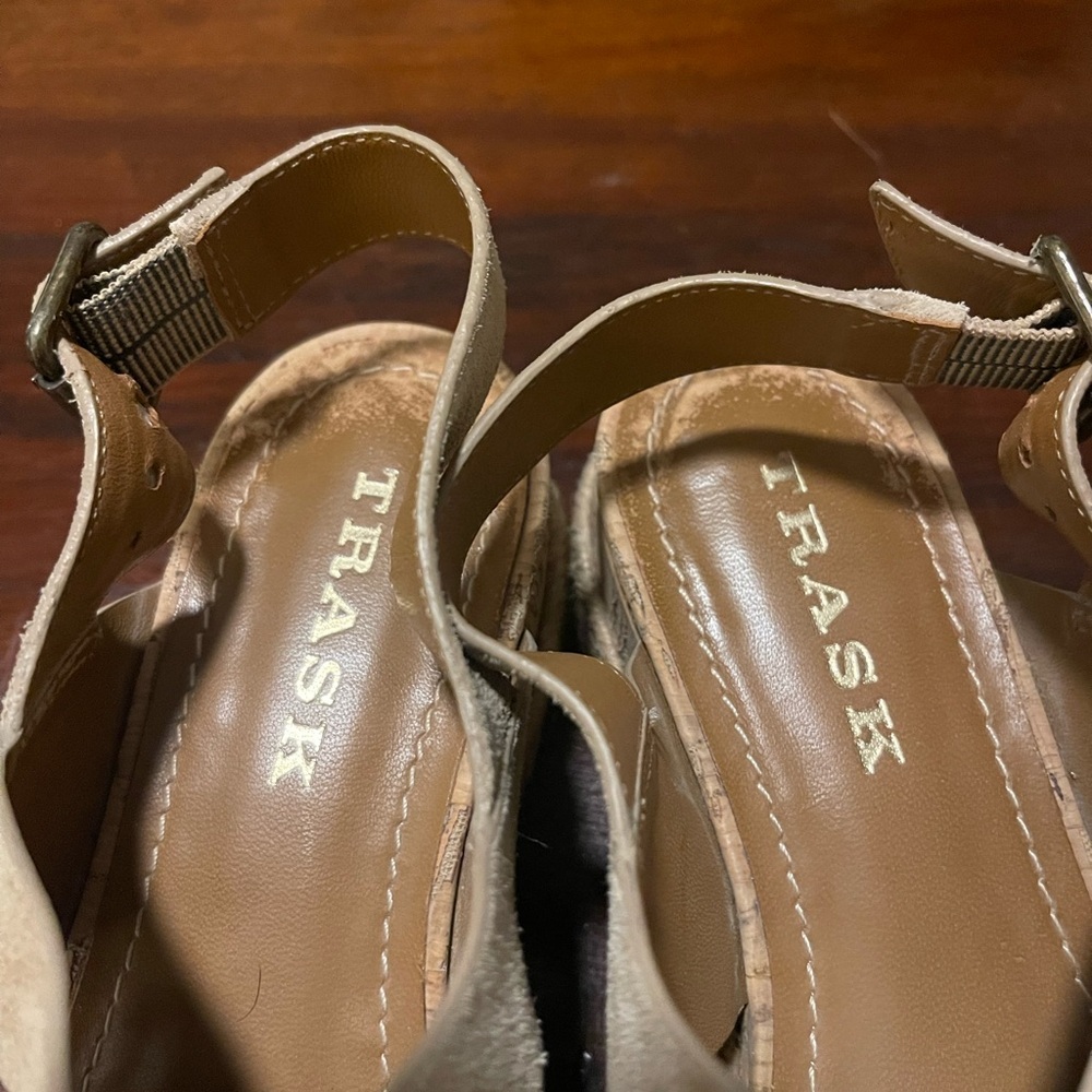 Trask Randi Suede Strap Espadrille Platform Sandals 6 - Picture 2 of 4